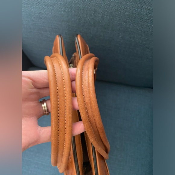 Vintage Gailan Leather Satchel Floral Engraving Made in Mexico Handbag Purse - Picture 8 of 14